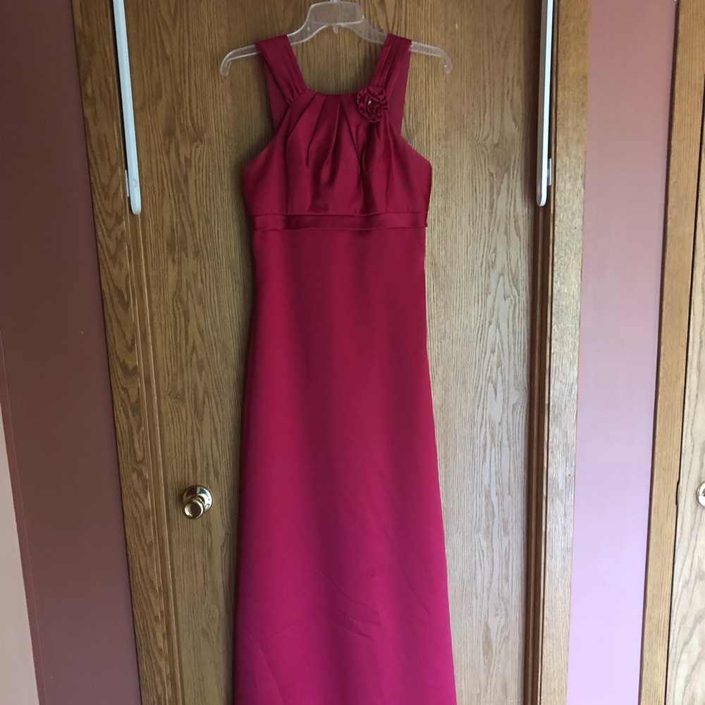 Red formal floor length dress